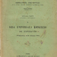 Sesa Universala Kongreso de Esperanto. 1. Oficiala parto. Sekcio A: Kongresoj