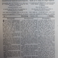 La Esperantisto, nr. 1. September 1889