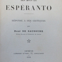 La construction logique des mots en esperanto 