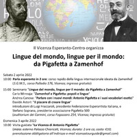 Locandina evento &quot;Lingue del mondo, lingue per il mondo: da Pigafetta a Zamenhof&quot;